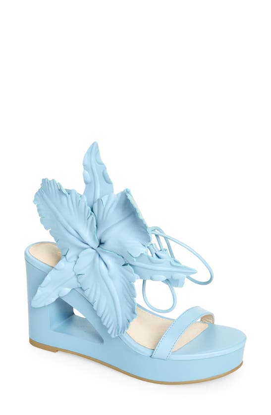 Cecelia New York Lily Cutout Wedge Sandal In Blizzard Blue