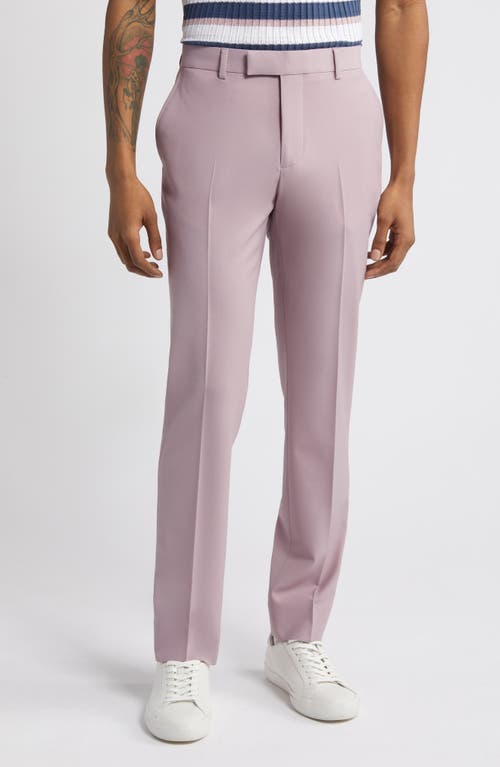 Solid Extra Trim Wool Blend Trousers in Purple Puff