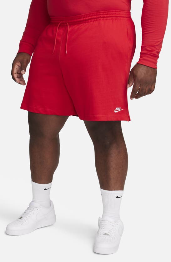 Shop Nike Club Knit Shorts In University Red/ White