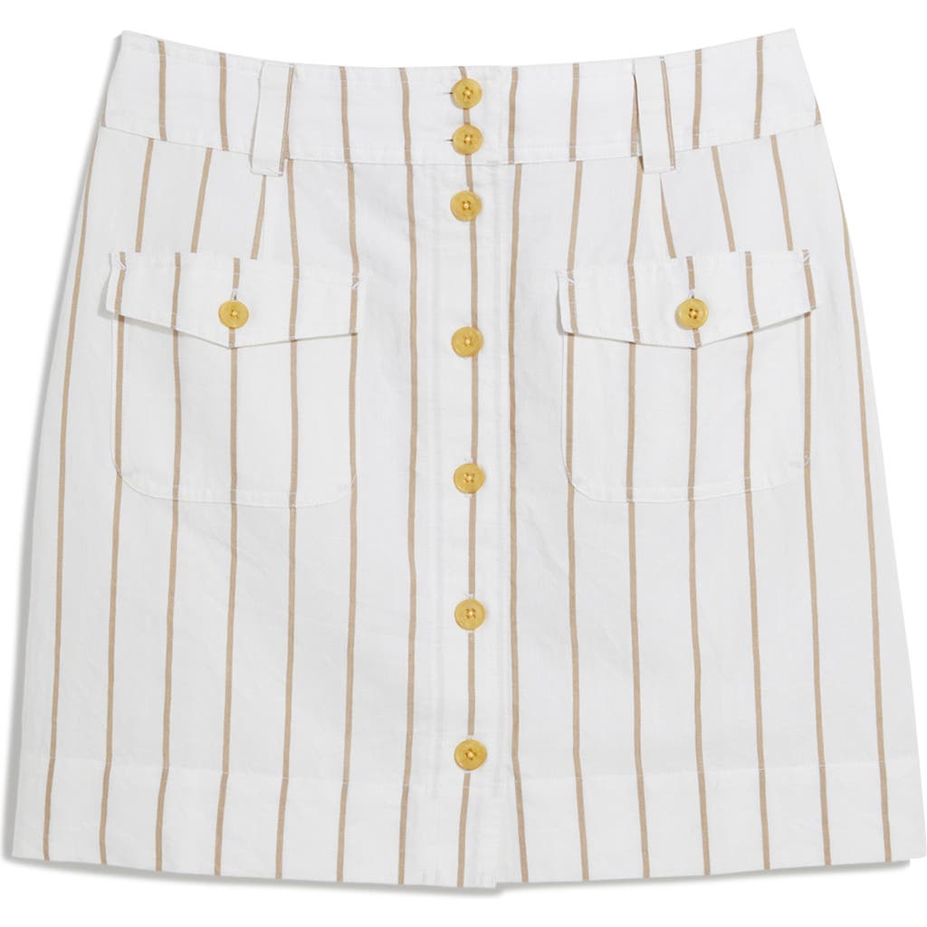Vineyard Vines Stripe Cargo Pocket Miniskirt In White