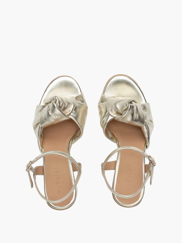 Maguire Noto Block-heel Knotted Sandals Women In Metallic Gold