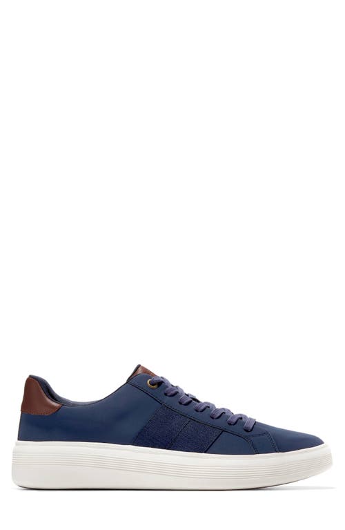 Cole Haan Grand Crosscourt Premier Sneaker In Marine/tan