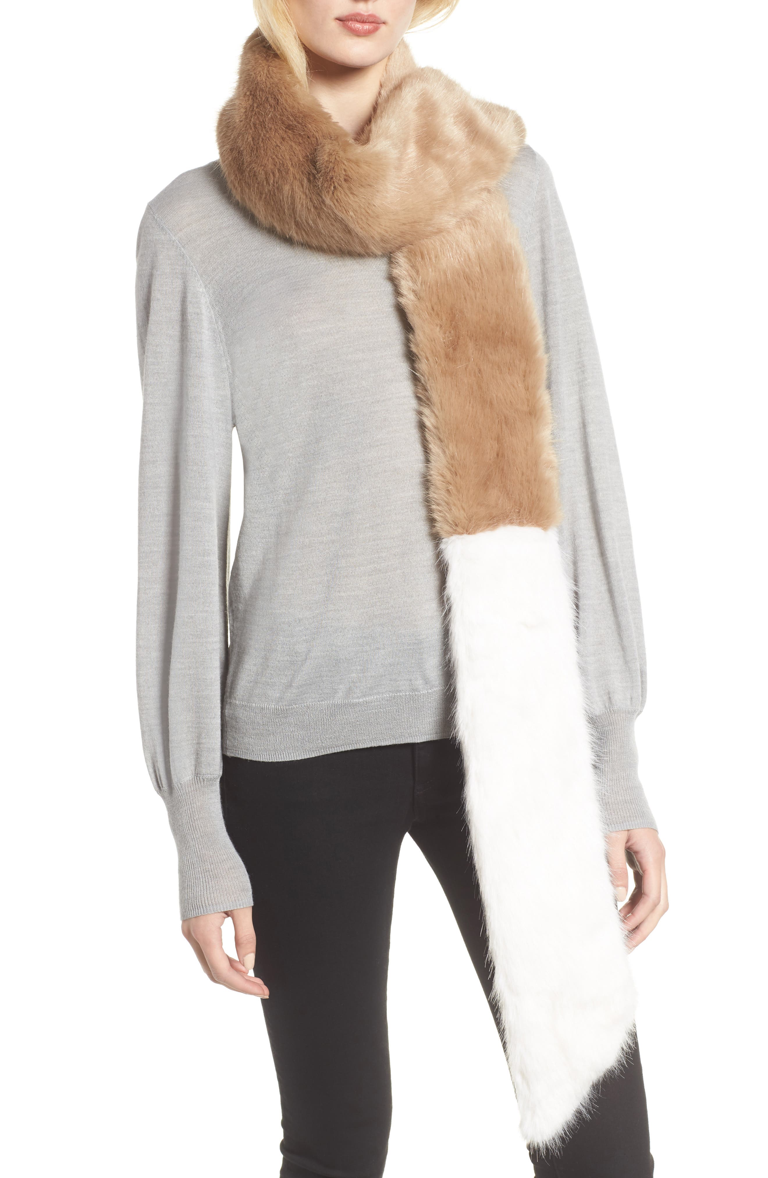 Heurueh Colorblock Faux Fur Scarf Nordstrom