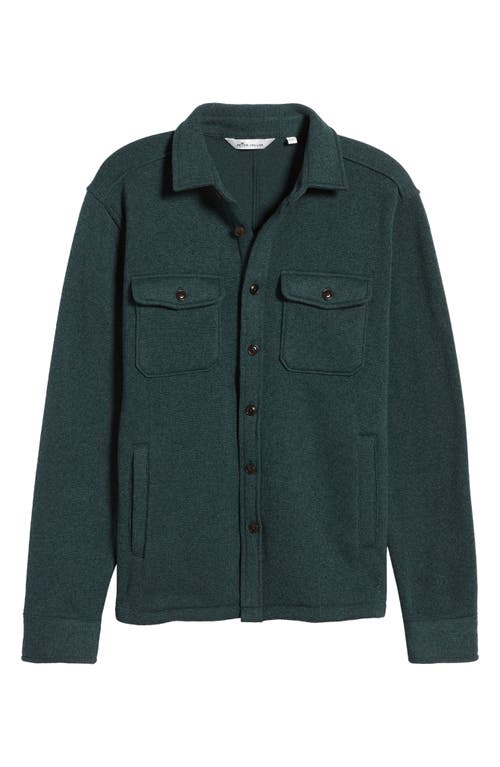 Peter Millar Sweater Fleece Button-Up Shirt Jacket in Balsam