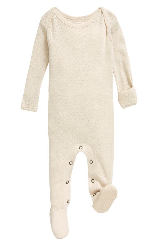 L'ovedbaby Babies' Organic Cotton Pointelle Footie In Seashell
