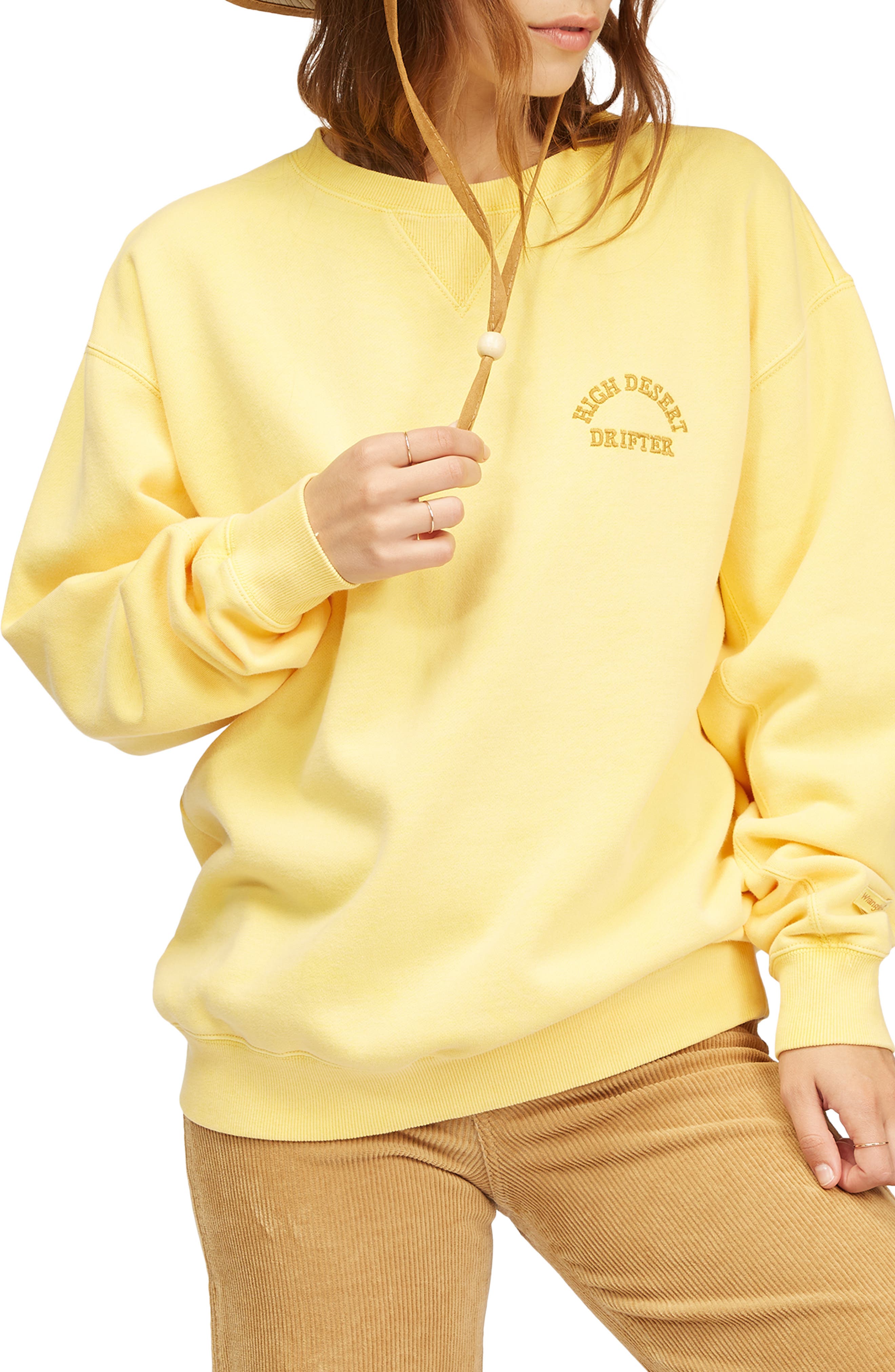 wrangler yellow sweatshirt