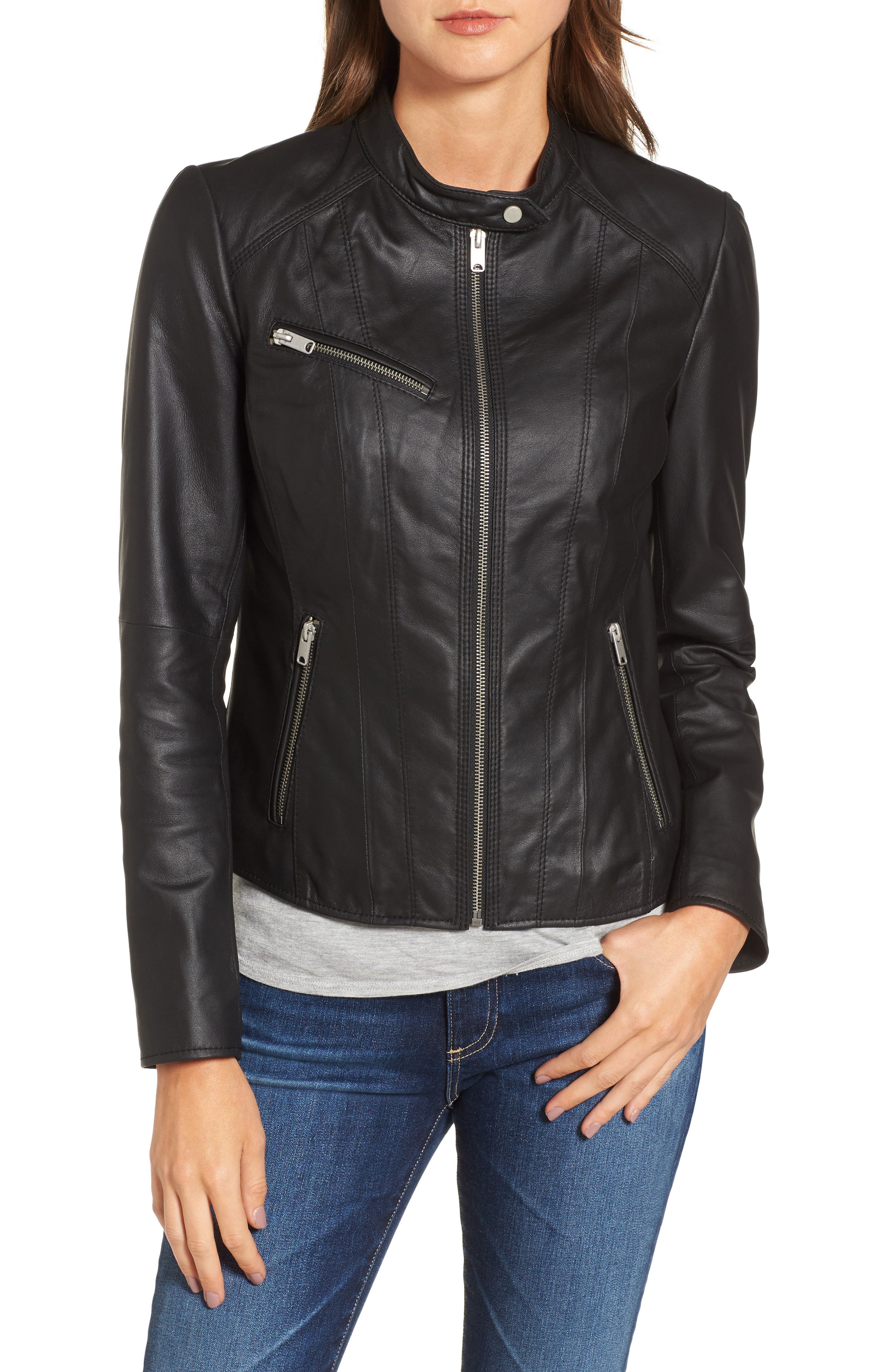 Andrew Marc Felicity Leather Moto Jacket | Nordstrom