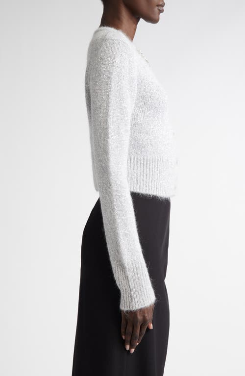 ERDEM ERDEM SEQUIN CROP ALPACA BLEND CARDIGAN 