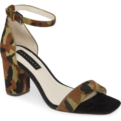 Sanctuary Strut Genuine Calf Hair Sandal, Green