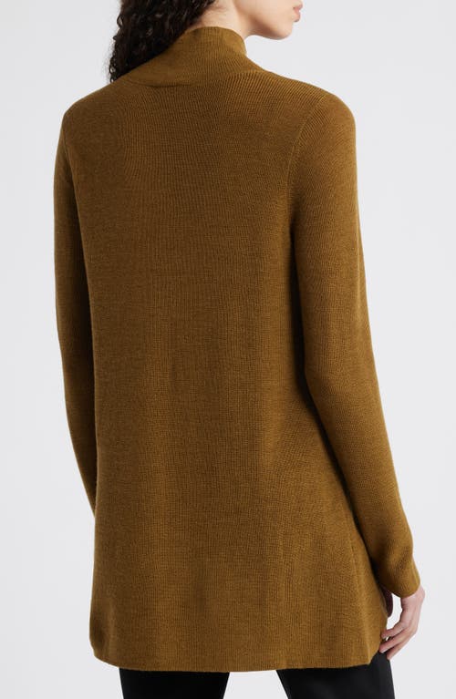 Shop Eileen Fisher Wool Tunic Sweater In Gold Leaf