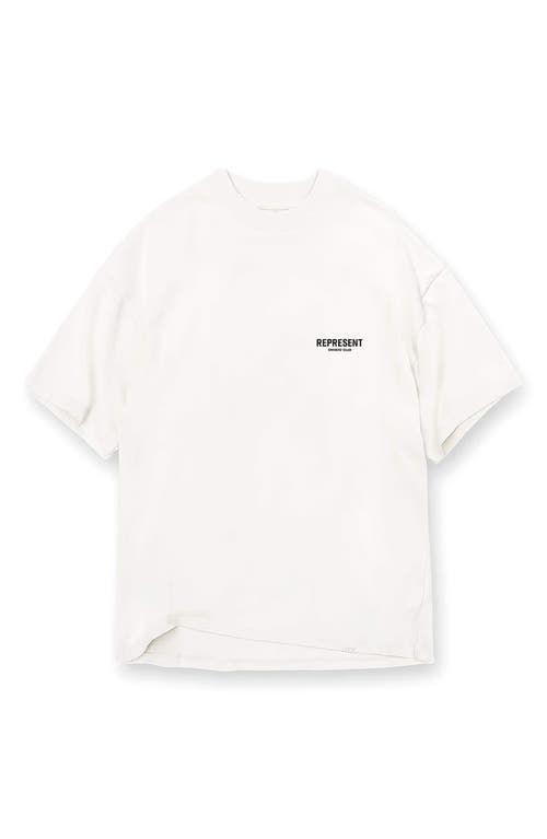 Shop Represent Owners' Club Cotton Logo Graphic T-shirt In Flat White