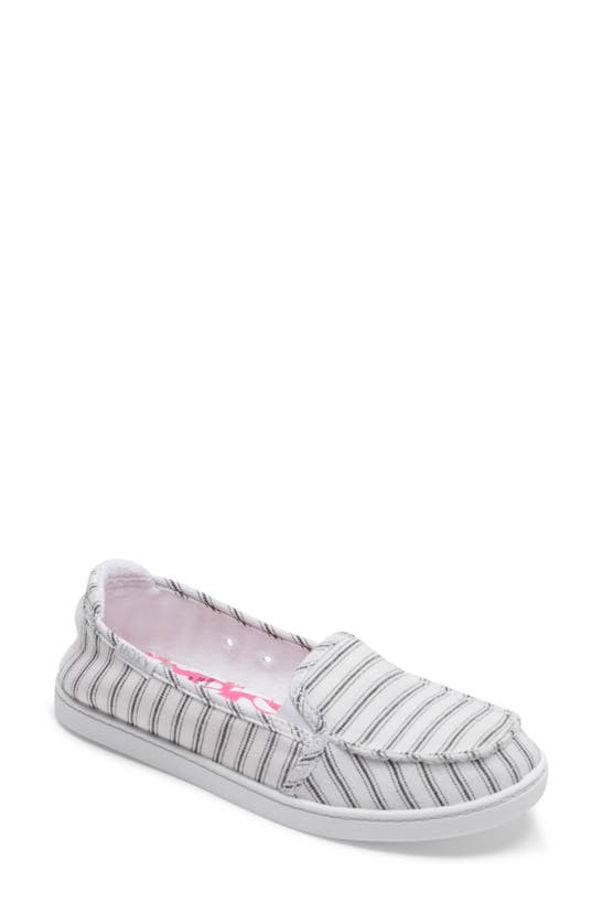 Roxy Minnow Vii Sneaker In White/ Black Pinstripe