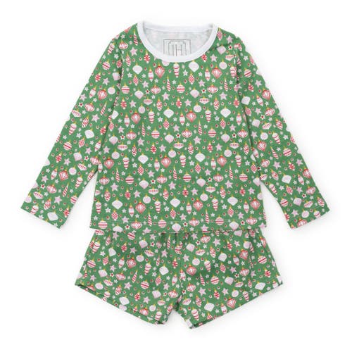 Shop Lila And Hayes Sophie Girls' Short Set In Retro Ornaments