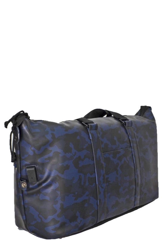 Duchamp Rubberized Duffle Bag In Navy Camo