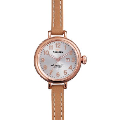 Shinola The Birdy Leather Strap Watch,