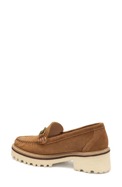 Johnston & Murphy Emmalynn Lug Sole Bit Loafer In Whiskey Suede