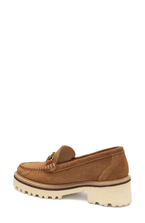 Shop Johnston & Murphy Emmalynn Lug Sole Bit Loafer In Whiskey Suede