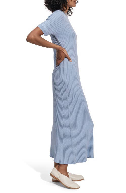 Shop Varley Maeve Rib Midi Sweater Dress In Ashley Blue