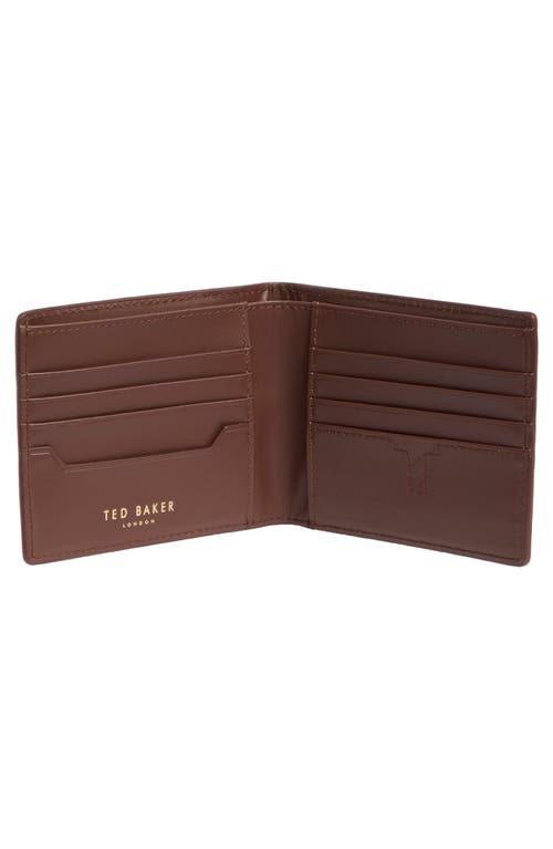 Ted Baker London Brockwell Pebbled Bifold Wallet In Tan