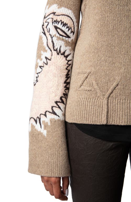 Shop Zadig & Voltaire Sal Turtleneck Merino Wool Sweater In Oatmeal