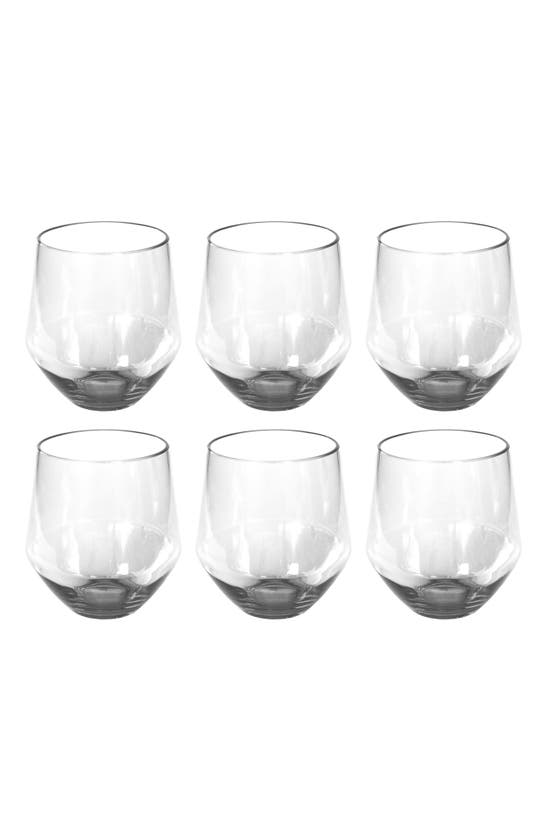Tarhong Angle Stemless Glasses, Set Of 6 In Clear
