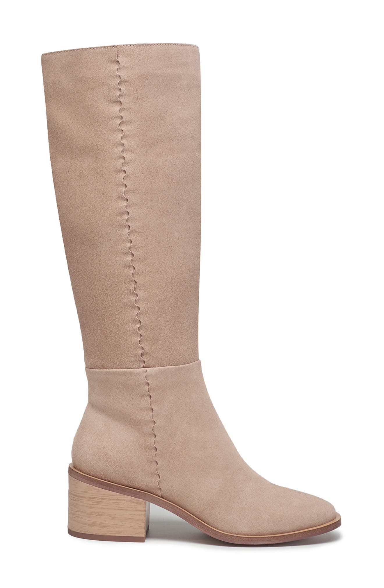 bone colored knee high boots