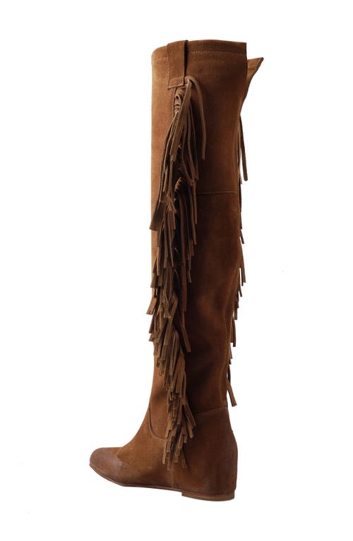 Zigi Brooklynne Knee High Wedge Boot In Tan Suede