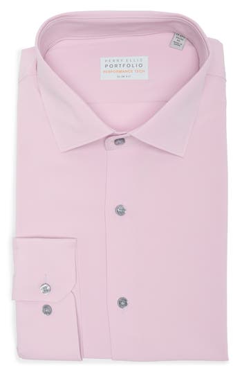 Perry Ellis Performance Tech Solid Shirt In Rose Viole