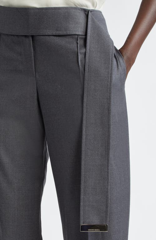 Brandon Maxwell The Ashton Relaxed Fit Belt Detail Pants In Grey