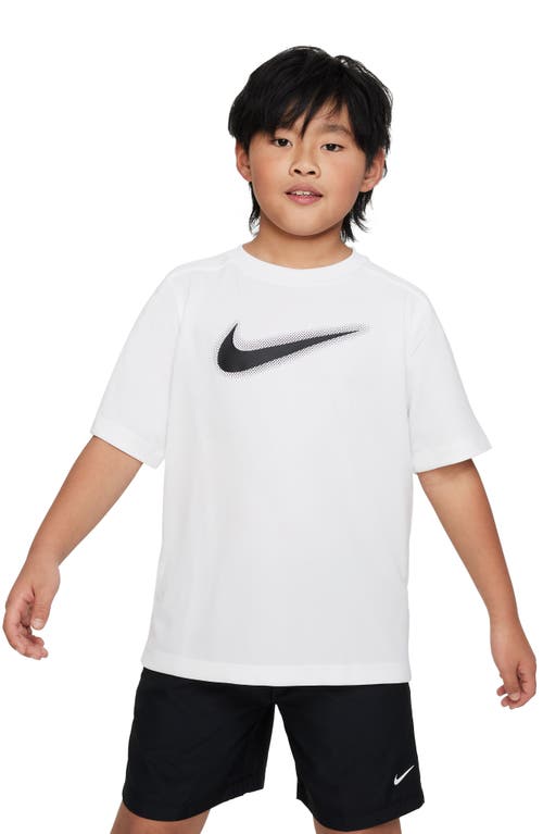 Shop Nike Kids' Dri-fit Training T-shirt In White/black