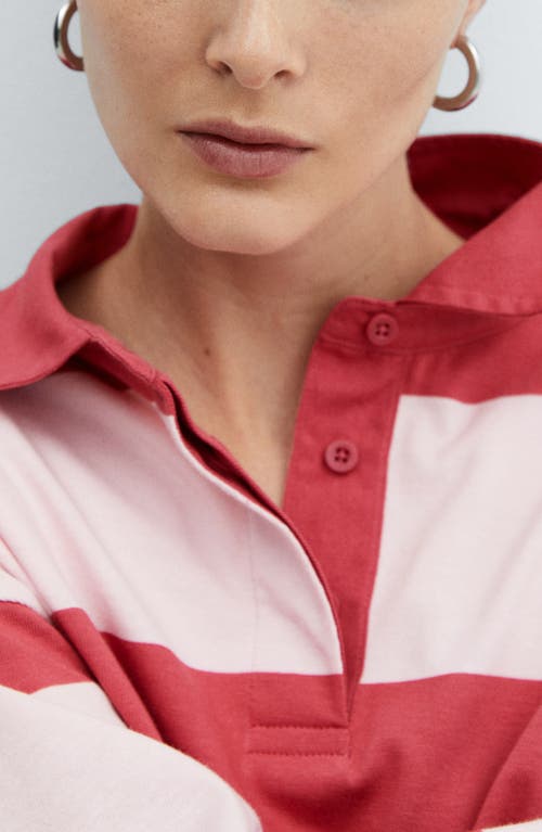 Mango Stripe Polo In Pink