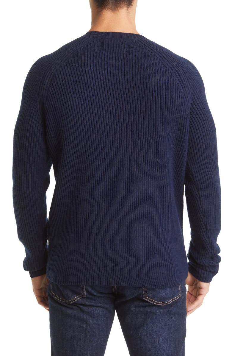 Schott NYC Ribbed Raglan Sleeve Wool Sweater | Nordstrom