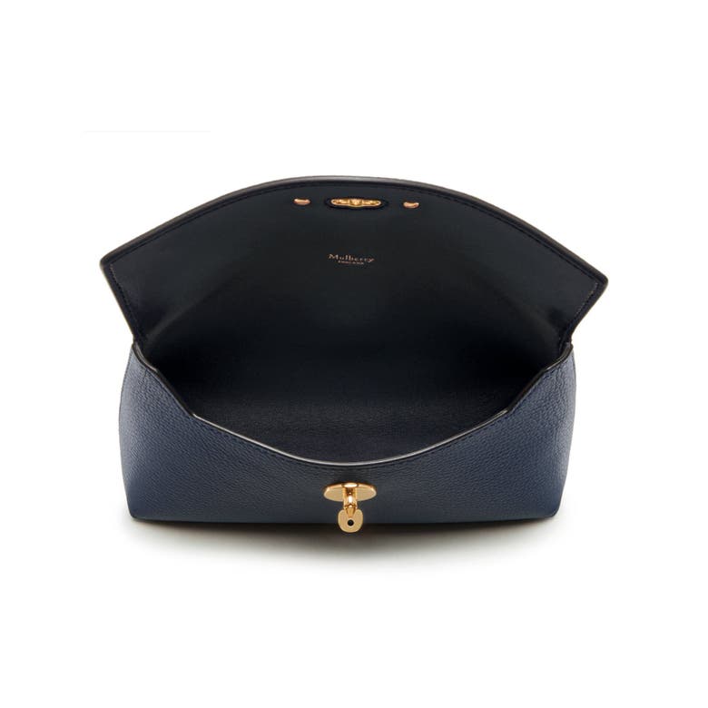 Shop Mulberry Darley Leather Cosmetic Pouch In Bright Navy