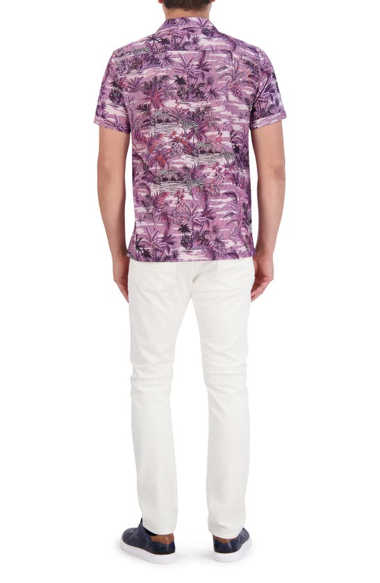 Shop Robert Graham Makara Floral Linen & Cotton Camp Shirt In Lilac