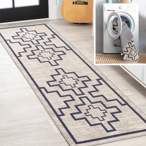 JONATHAN Y JONATHAN Y ASHKII MINIMALIST MEDALLION MACHINE-WASHABLE AREA RUG
