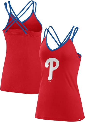 Women's Philadelphia Phillies Fanatics Branded Red Red White & Team V-Neck  T-Shirt