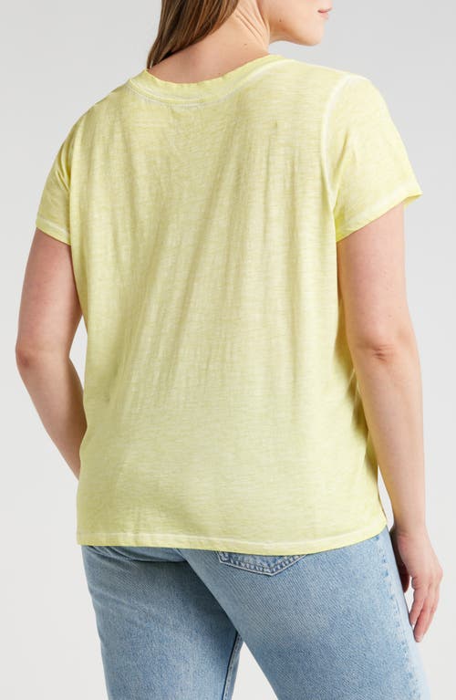 Shop Eileen Fisher Organic Cotton V-neck T-shirt In Citrus