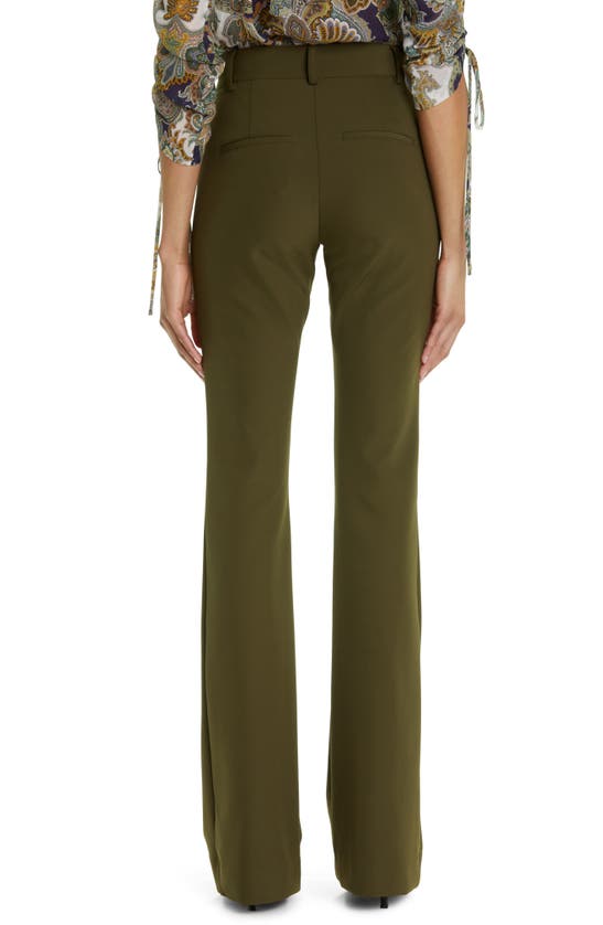Veronica Beard Hibiscus Flared Pintuck Pants In Khaki | ModeSens