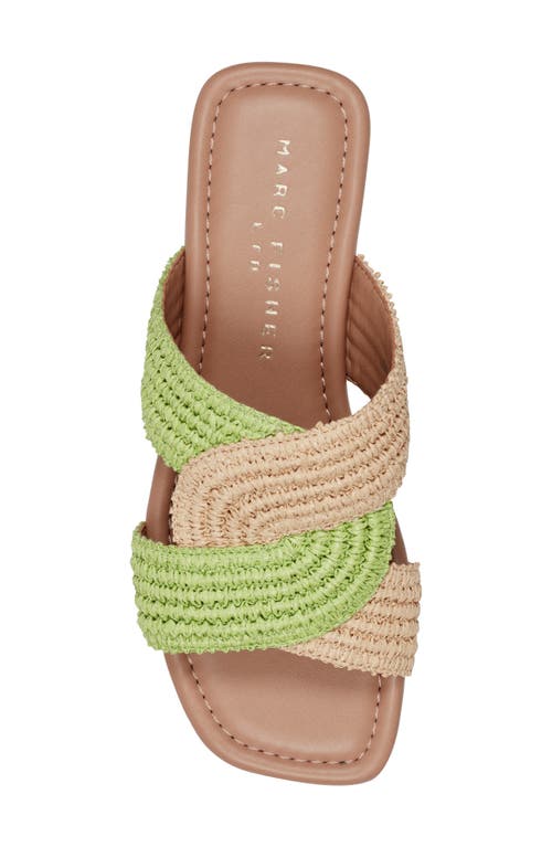 Shop Marc Fisher Ltd Navie Slide Sandal In Green/natural