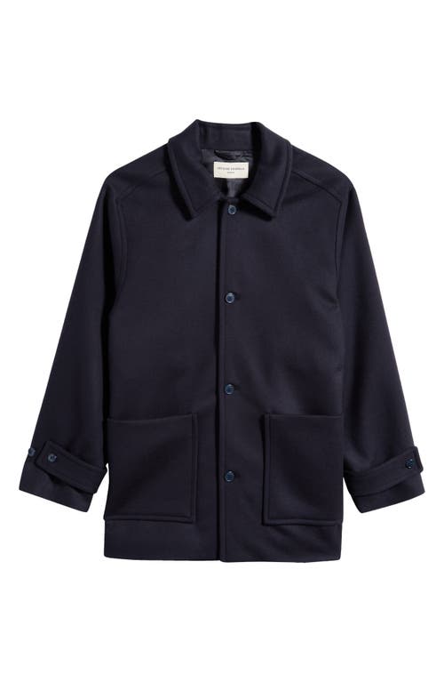 Shop Officine Generale Officine Générale Barthelemy Wool Blend Jacket In Dark Navy