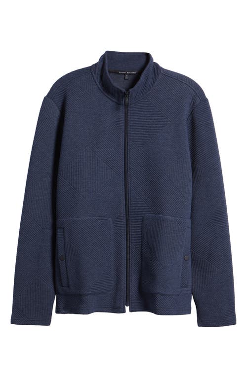 Robert Barakett Steep Rock High Collar Double Knit Jacket In Navy
