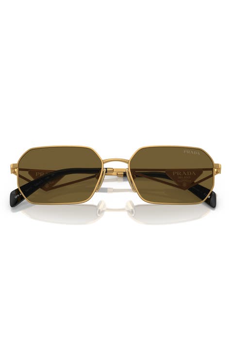 Oversized square sunglasses with hexagon cat eye PRADA SPR 15W col. havana  and beige cream, Occhiali