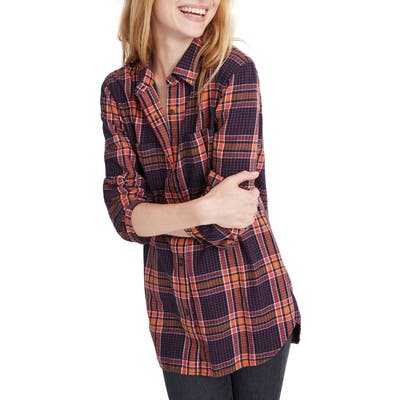 Madewell Edith Plaid Flannel Classic Ex-Boyfriend Shirt, Blue