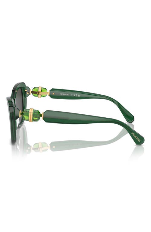 Shop Swarovski 55mm Cat Eye Sunglasses In Dark Green/dark Grey