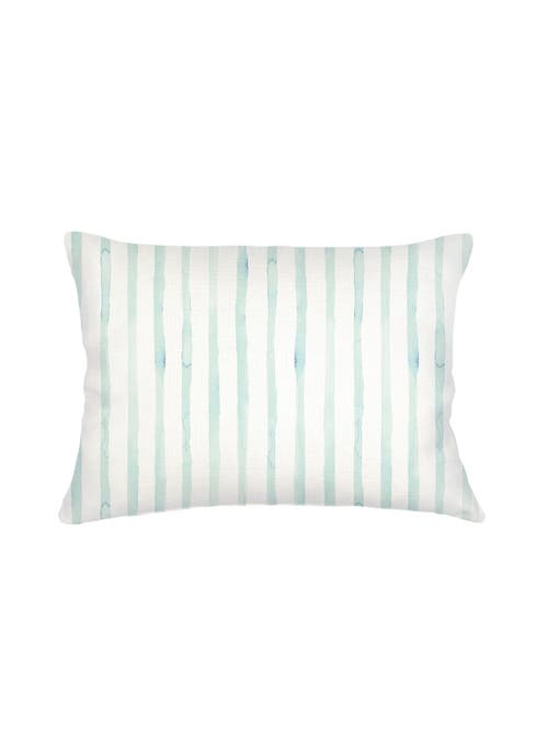 Shop Anaya Riviera Striped Linen Pillow With Down Insert In Aqua