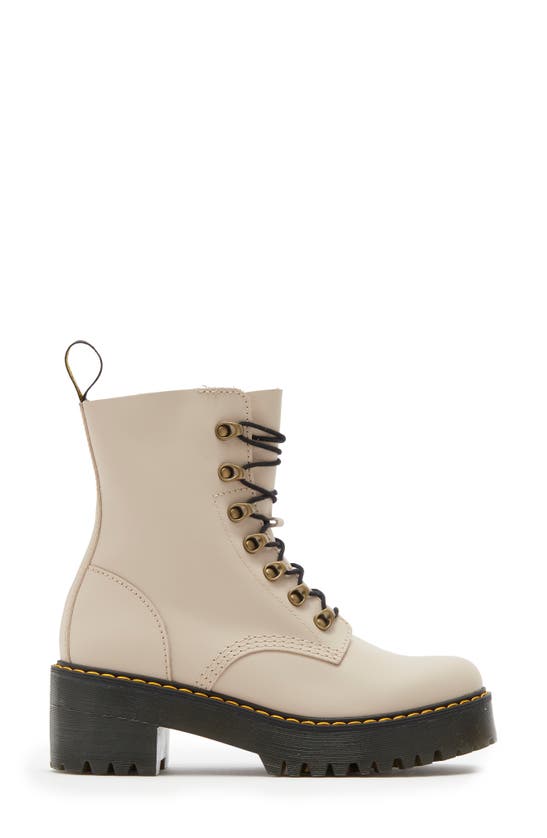 Dr. Martens' Leona Combat Boot In Vintage Taupe Sendal