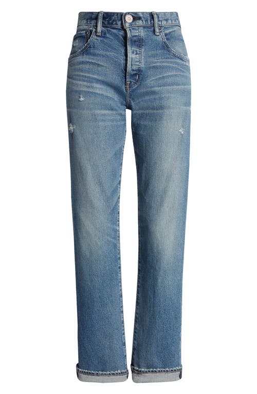 Shop Moussy Vintage Bradenton Ankle Straight Leg Jeans In Blue