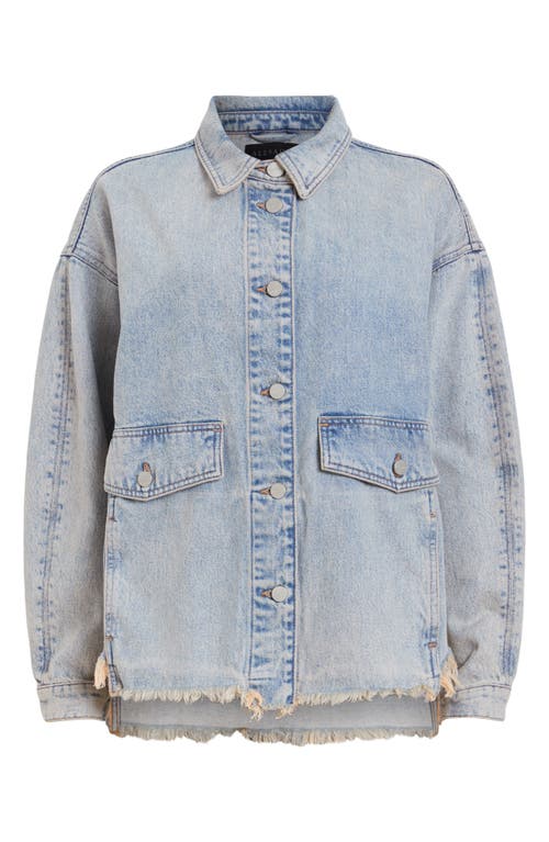 Shop Allsaints Hettie Denim Shacket In Dusty Blue