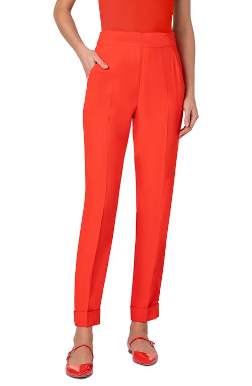 Akris Chris Cuffed Crepe Pants In Red
