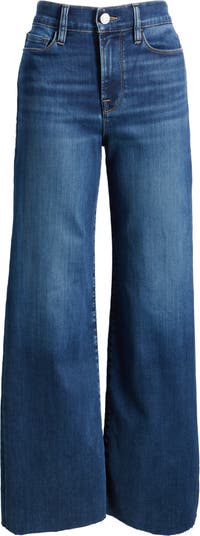 FRAME Le Palazzo Wide-Leg Raw Hem Jeans